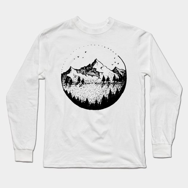 Lake view Long Sleeve T-Shirt by Enami